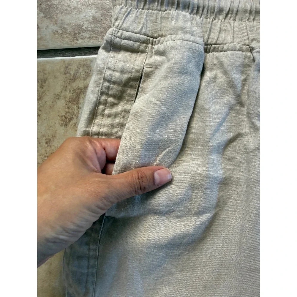 Quince 100% European Linen Wide Leg Pants Driftwood Beige Size Small